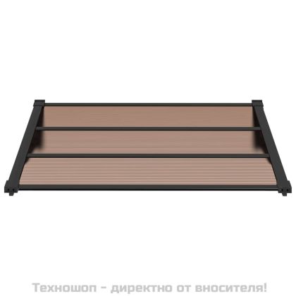 Навес за врата, черен, 122x90 см, поликарбонат