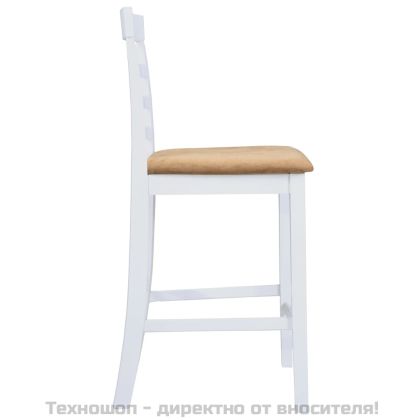 Бар столове, 2 бр, бели, текстил