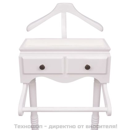 Щендер за дрехи с чекмедже, дърво, бяло
