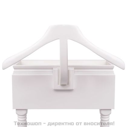 Щендер за дрехи с чекмедже, дърво, бяло