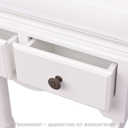 Щендер за дрехи с чекмедже, дърво, бяло