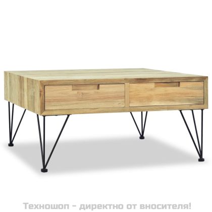 Маса за кафе, 80x80x40 см, тиково дърво масив