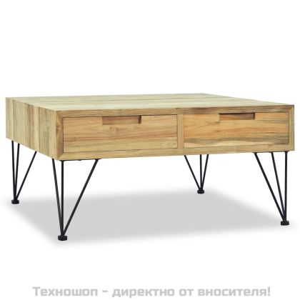Маса за кафе, 80x80x40 см, тиково дърво масив