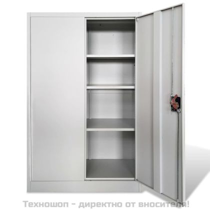 Офис шкаф, 90x40x140 см, стомана, сив
