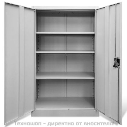 Офис шкаф, 90x40x140 см, стомана, сив