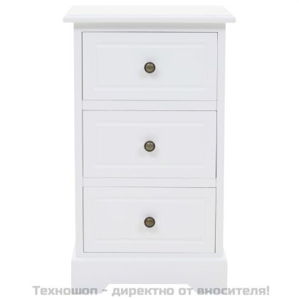 Нощно шкафче, МДФ и борова дървесина, 35x32x59 см