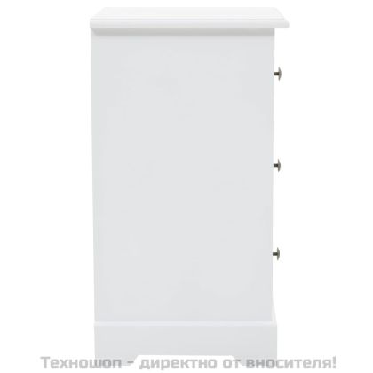 Нощно шкафче, МДФ и борова дървесина, 35x32x59 см