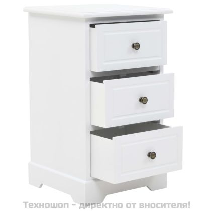 Нощно шкафче, МДФ и борова дървесина, 35x32x59 см