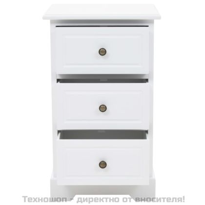 Нощно шкафче, МДФ и борова дървесина, 35x32x59 см