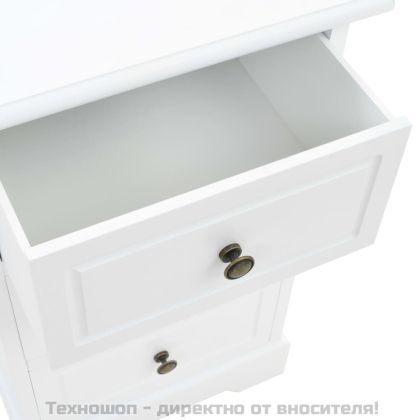 Нощно шкафче, МДФ и борова дървесина, 35x32x59 см