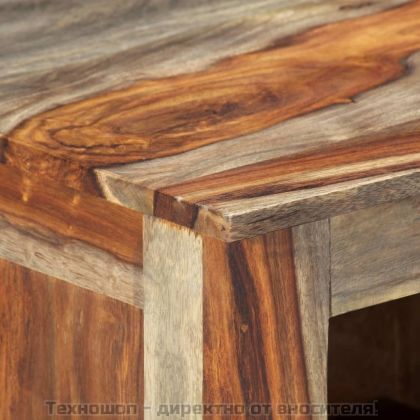 Сайдборд, сив, 100x30x50 см, акациево дърво масив