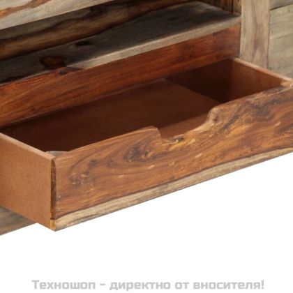 Сайдборд, сив, 100x30x50 см, акациево дърво масив