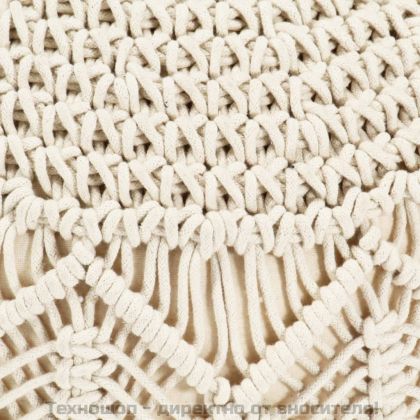 Ръчно изработен пуф в макраме, 45x30 см, памук