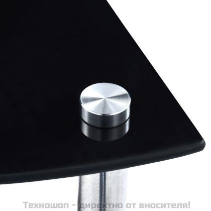 Етажерка с 5 рафта, черна, 30x30x130 см, закалено стъкло