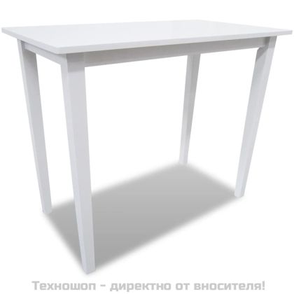Комплект бяла дървена конзолна маса и 4 бар стола
