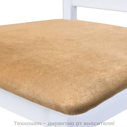 Комплект бяла дървена конзолна маса и 4 бар стола