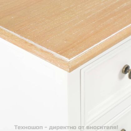 Нощни шкафчета, 2 бр, бели, 35x30x49 см, МДФ