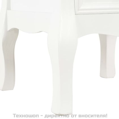 Нощни шкафчета, 2 бр, бели, 35x30x49 см, МДФ