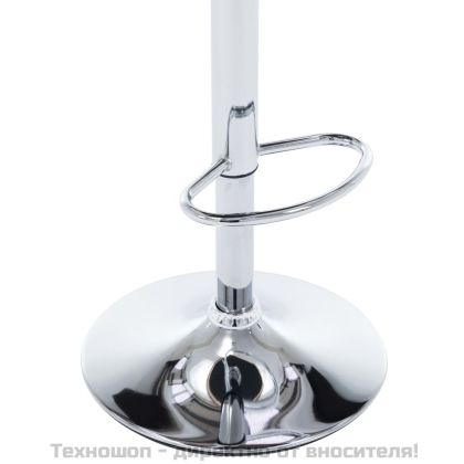 Бар табуретки, 2 бр, кремави, изкуствена кожа и извито дърво