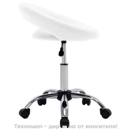 Въртящ се трапезен стол, бял, изкуствена кожа