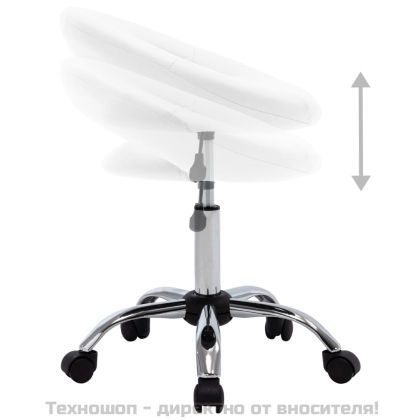 Въртящ се трапезен стол, бял, изкуствена кожа