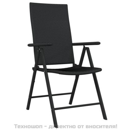 Градински трапезен комплект, 7 части, черен