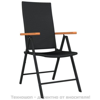 Градински трапезен комплект, 7 части, черен