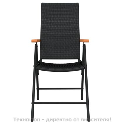 Градински трапезен комплект, 7 части, черен