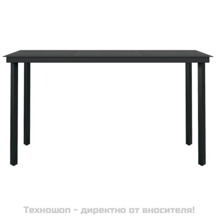 Градински трапезен комплект, 7 части, черен