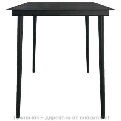 Градински трапезен комплект, 5 части, черен