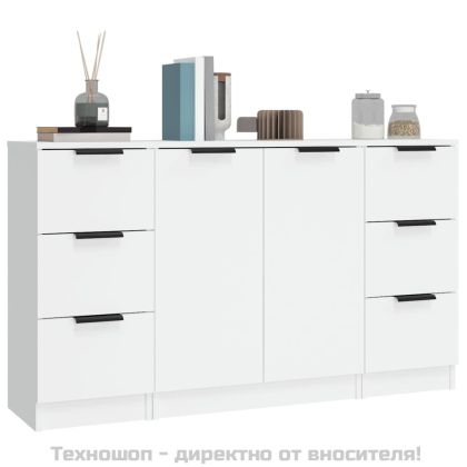 Сайдборди, 3 бр, бели, инженерно дърво