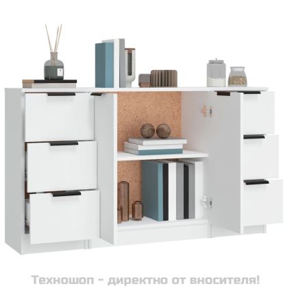 Сайдборди, 3 бр, бели, инженерно дърво