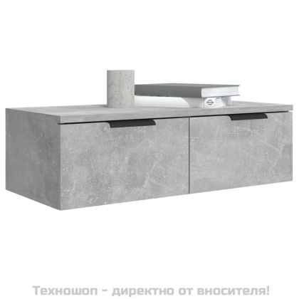 Стенни шкафове 2 бр бетонно сиви 68x30x20 см инженерно дърво