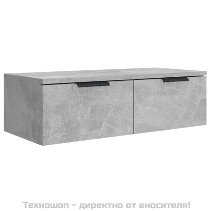 Стенни шкафове 2 бр бетонно сиви 68x30x20 см инженерно дърво
