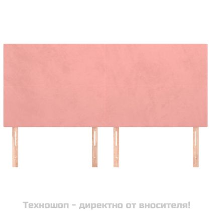 Табла за легло, розова, 200x5x118/128 см, кадифе