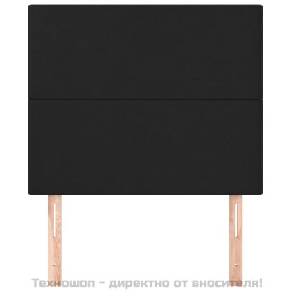 Табла за легло, черна, 80x5x118/128 см, изкуствена кожа