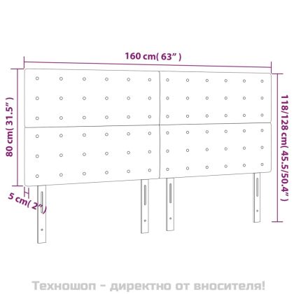 Табла за легло, черна, 160x5x118/128 см, изкуствена кожа