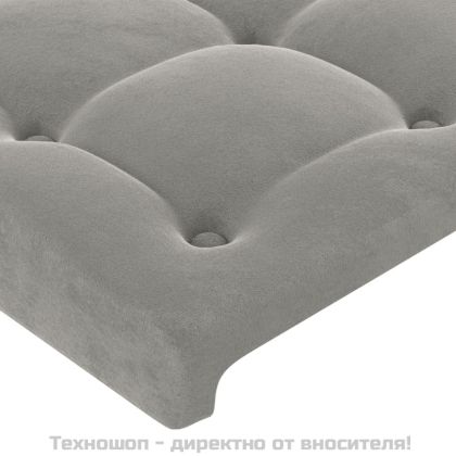 Табла за легло, светло сива, 80x5x118/128 см, кадифе