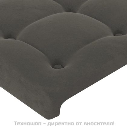Табла за легло, тъмносива, 100x5x118/128 см, кадифе