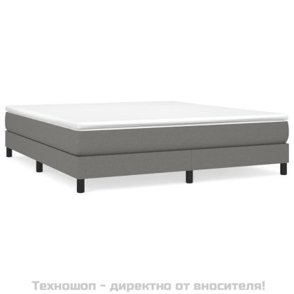 Рамка за легло с пружини, тъмносива, 160x200 см, плат