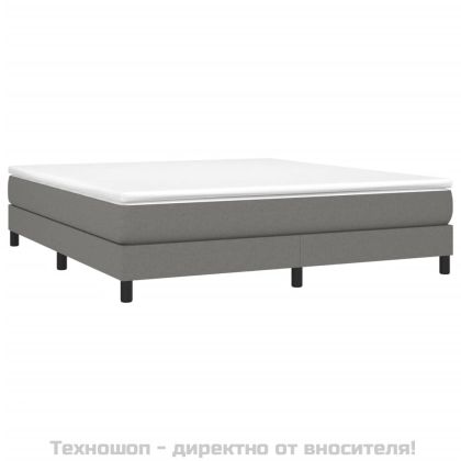 Рамка за легло с пружини, тъмносива, 160x200 см, плат