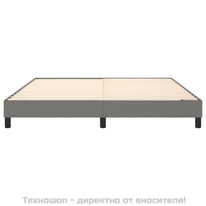 Рамка за легло с пружини, тъмносива, 160x200 см, плат