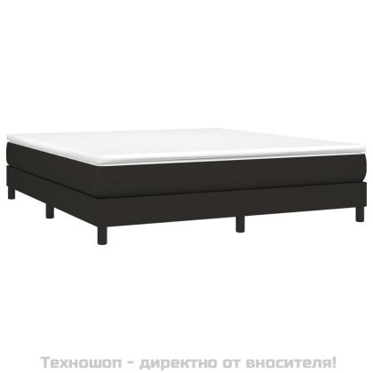 Рамка за легло с пружини, черна, 160x200 см, плат