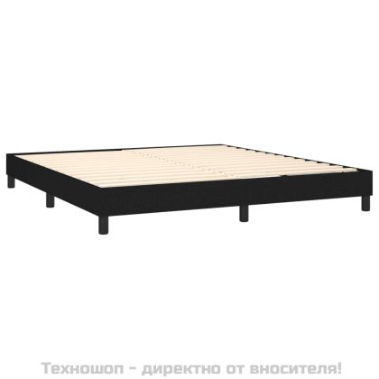 Рамка за легло с пружини, черна, 160x200 см, плат