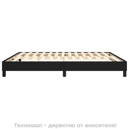 Рамка за легло с пружини, черна, 160x200 см, плат