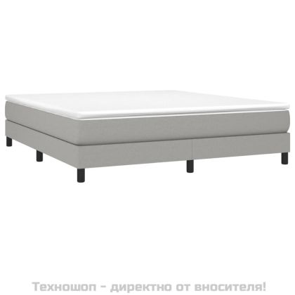 Рамка за легло с пружини, светлосива, 180x200 см, плат