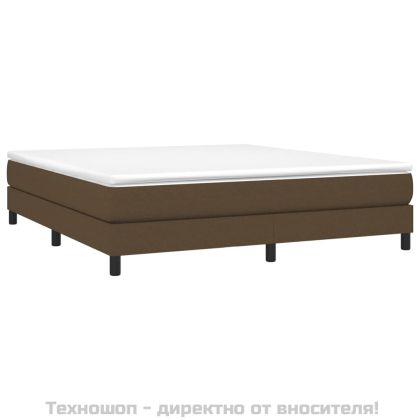 Рамка за легло с пружини, тъмнокафява, 180x200 см, плат