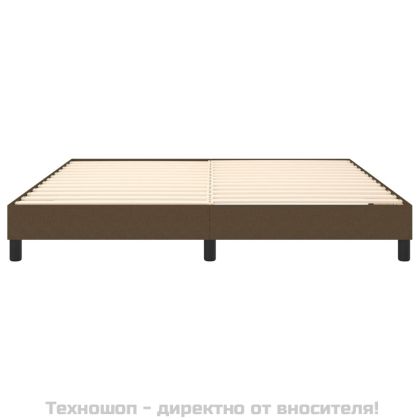 Рамка за легло с пружини, тъмнокафява, 180x200 см, плат