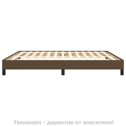 Рамка за легло с пружини, тъмнокафява, 180x200 см, плат