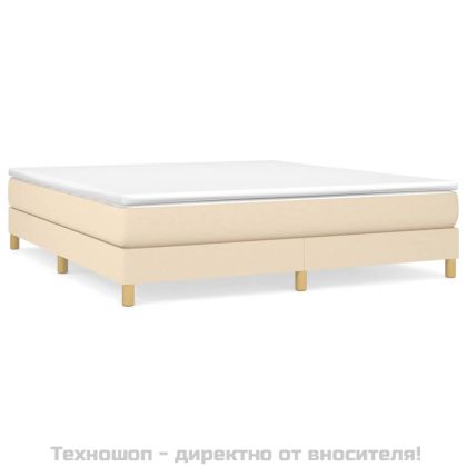 Рамка за легло с пружини, кремава, 180x200 см, плат